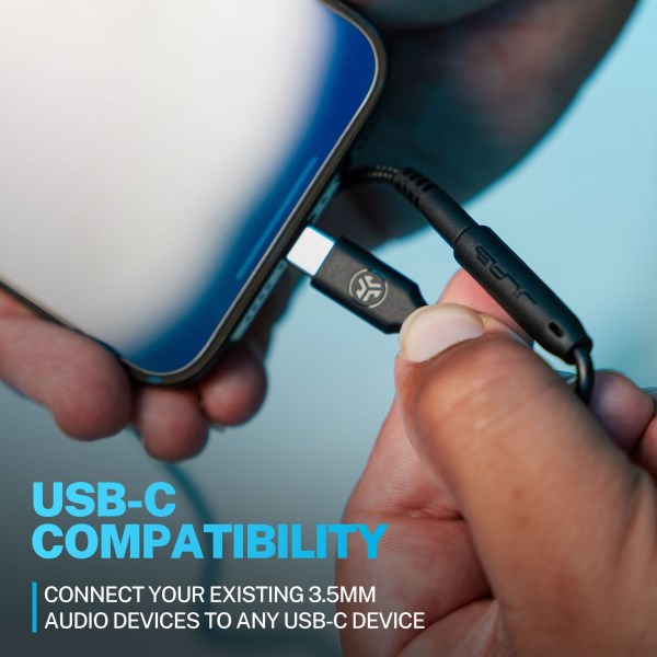 Black Jlab USB-C to 3.5 Adapter Accessories | G921H0XN3Su